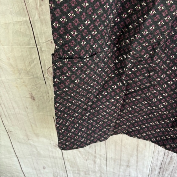 Vintage No Boundaries 90s Black and Pink Patterned Shift Dress Medium - Picture 3 of 8